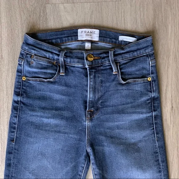 FRAME Le High Skinny Stretch Pelton Jeans Sz 25 - Picture 4 of 10